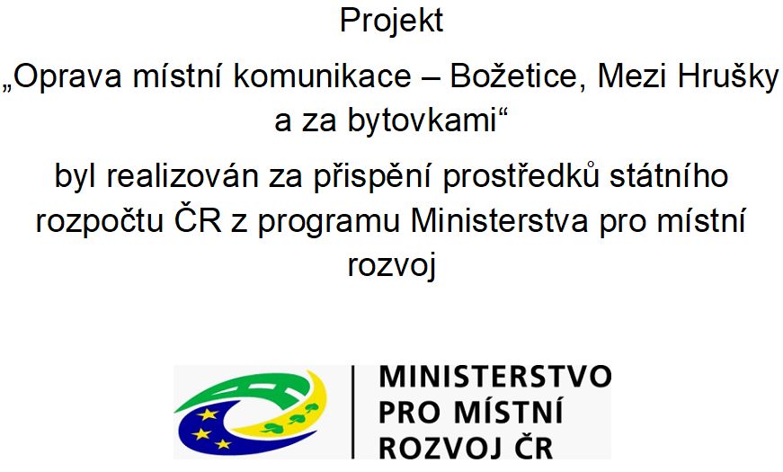 Oprava místní komunikace -Božetice